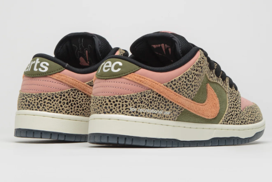Nike SB x Arts-Rec Dunk Low Pro Shoes - Khaki / Amber Brown / Rough Green / Rust Pink