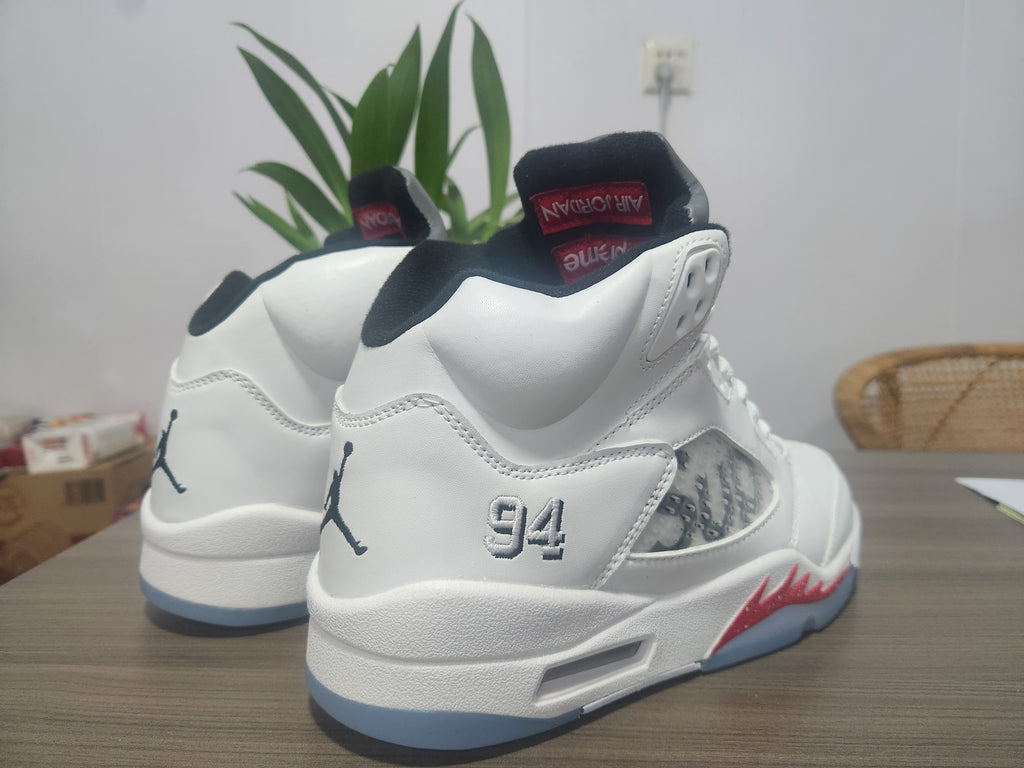 Air Jordan 5 Retro White/Red Men's Sneakers