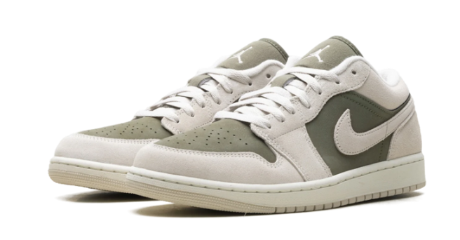 Air Jordan 1 Low SE Medium Olive/Sail Sneakers (HV4089-201)