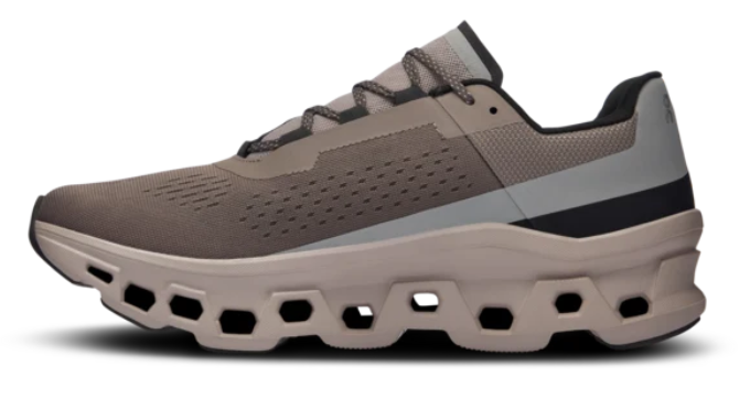 On Men's Cloudmonster Running Shoes - Cinder / Fog
