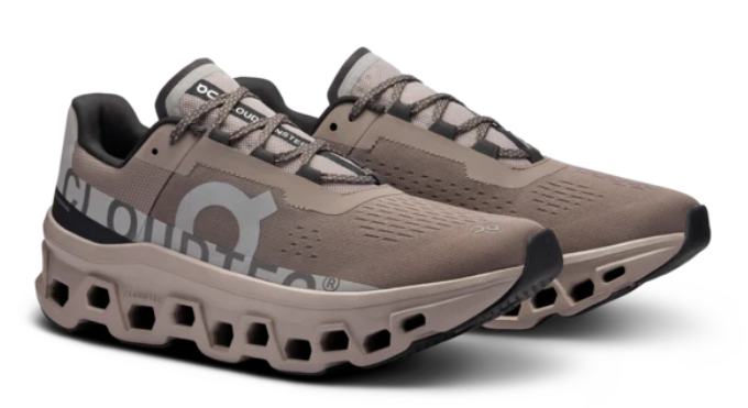 On Men's Cloudmonster Running Shoes - Cinder / Fog